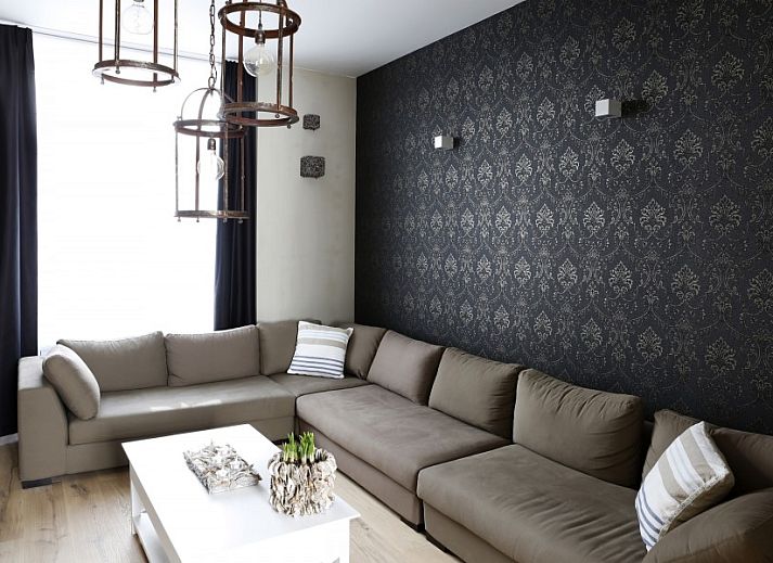 Moderne slaapkamer in appartement De Zeester in Oostende, Belgische kust met stijlvolle inrichting.