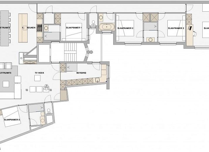 Stijlvolle woonkamer met zeezicht in Logeren met zeezicht, Oostende, Belgische kust appartement.