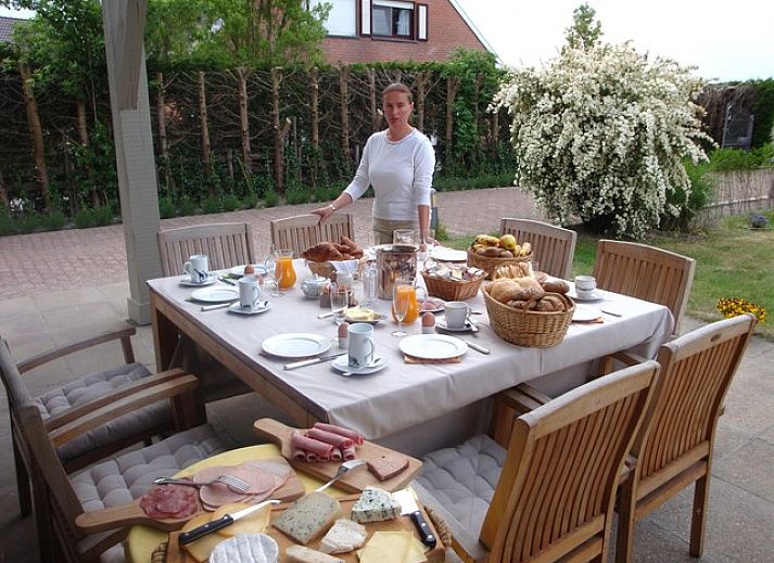 Aerial view of B & B YACA, a charming bed and breakfast in De Haan on the Belgian coast.