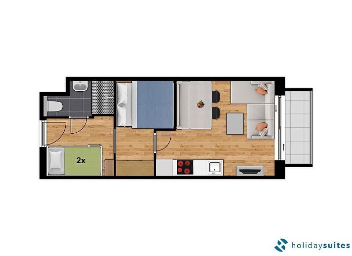 Guest house 113808 - Holiday property Belgian Coast - Familiesuite 2 volwassen - 2 kinderen