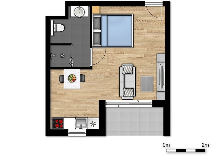 Verblijf 113810 - Vakantiewoning Belgische kust - Toegankelijke Studio | 2p