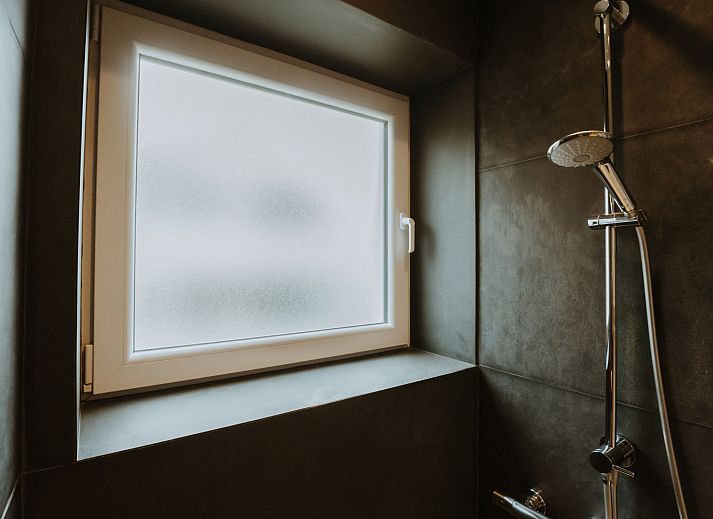 Modern bathroom in Apartment Goethe close to the beach in De Haan, Belgian coast, with stylish shower and comfortable space.