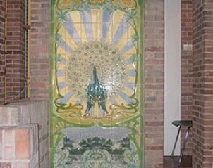 Unique mural in Frances Milton vacation home, Bruges, Belgium.