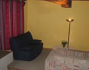 Cozy sitting area in Frances Milton vacation accommodation, Bruges, Belgium.