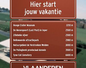 Informatiebord met nabijgelegen attracties bij 't Amusement, Ieper.