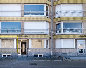 Exterior of vacation home Zeezicht GV in Koksijde, West Flanders with modern architecture and spacious balconies.