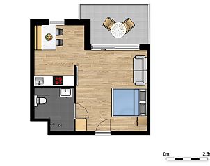 Verblijf 012613 - Vakantiewoning West-Vlaanderen - Toegankelijke studio | 2p