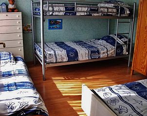 Comfortable bedroom of vacation home Katica in Bredene, West Flanders with bunk beds
