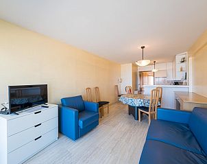 Cozy living room in Azur Palace - 0602, a vacation home in Middelkerke, West Flanders, with modern furniture and bright decor.