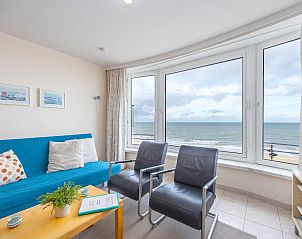Enjoy the panoramic sea view from the living room of Bella Vista - 0401, a vacation home in Middelkerke, West Flanders.