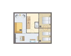 Stylish dining room in Mooi Zutendaal 6-person wellness villa, vacation home in green Limburg, Belgium, with lots of natural light.