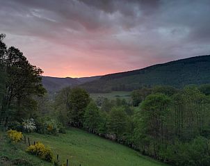 Breathtaking sunset over the hills at Sur les thiers vacation home, Trou de Bra, Ardennes.
