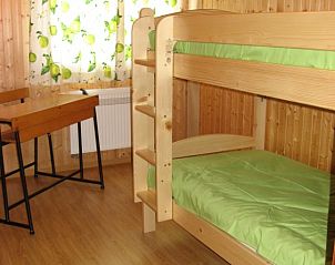 Bedroom with bunk beds in Au Vieux Sapin vacation home in Felenne, Ardennes, Belgium.