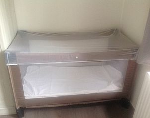 Baby crib in Casa Nouche vacation home in Engreux, Ardennes, Belgium.