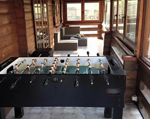 Recreation room of Chalet Ma Reine in Remouchamps, Ardennes, with table football.