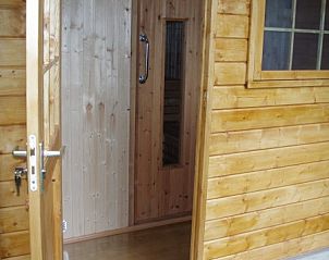 Entrance to the sauna at Chalet du bois, vacation accommodation in the Ardennes, Belgium.