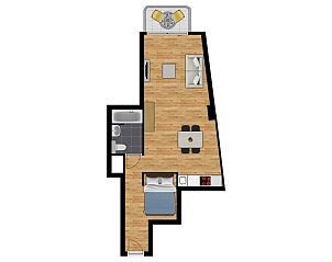 Verblijf 110212 - Vakantiewoning Belgische kust - Studio met stadszicht | 4p