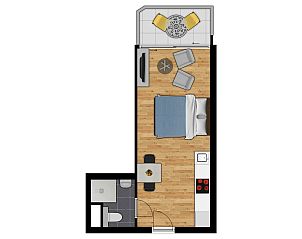 Verblijf 110236 - Vakantiewoning Belgische kust - Studio met stadszicht | 2p