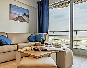 Luxe woonkamer in Suite met zeezicht | 4p, vakantiehuis in Blankenberge aan de Belgische kust, met prachtig uitzicht op zee.