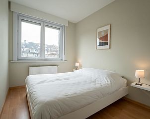 Attractive bedroom in Apartment Andrei with parking in Blankenberge on the Belgian coast, ideal for a relaxing stay.