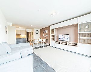 Stylish living room of Apartment Res. Albatros 301 in Bredene, Belgian coast, with modern furnishings and spacious sitting area.