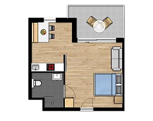 Guest house 111070 - Holiday property Belgian Coast - Toegankelijke studio | 2p