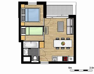 Verblijf 111137 - Vakantiewoning Belgische kust - Ruime familiesuite | 2 volwassenen - 3 kinderen